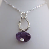 Amethyst Pebble Fused Silver Pendant