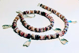 Pink Tourmaline & Hearts Necklace