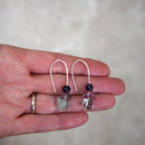 Fluorite and Amethyst Drop Earrings