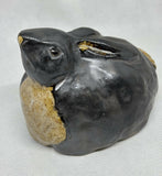 Black Rabbit - Handmade Ceramic Sculpture