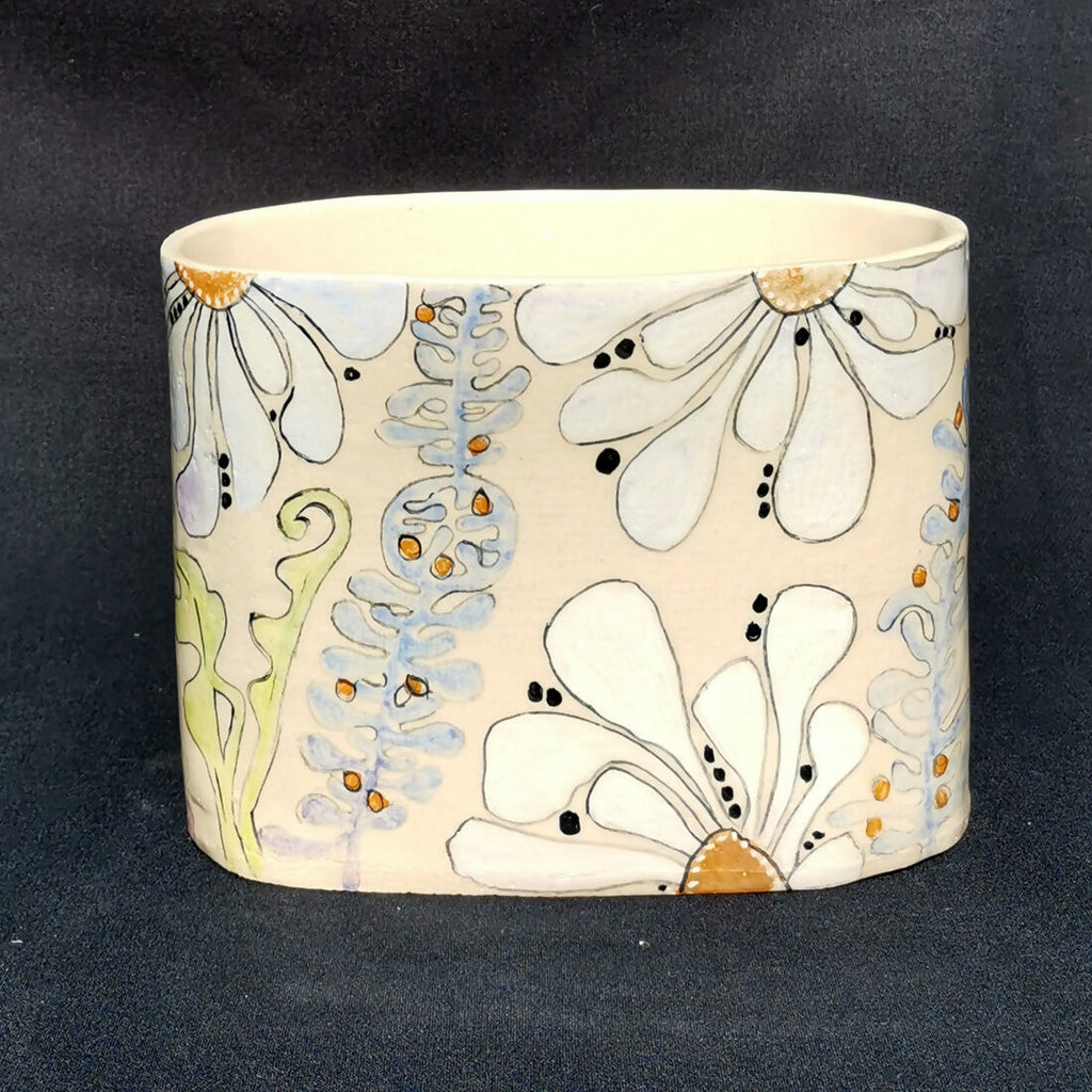 Summer Daze Vase or Utensil Holder - handmade ceramic