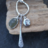 Sea Glass Molten Silver Cluster Necklace