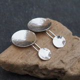 Disc Earrings - Large Silver Disc Stud Earrings - Hallmarked