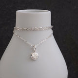 Silver Flower Pebble Pendant