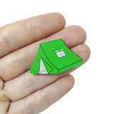 Green Tent Pin Badge