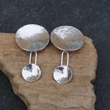 Disc Earrings - Large Silver Disc Stud Earrings - Hallmarked