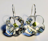 Vintage Czech Crystal Glass Button Earrings