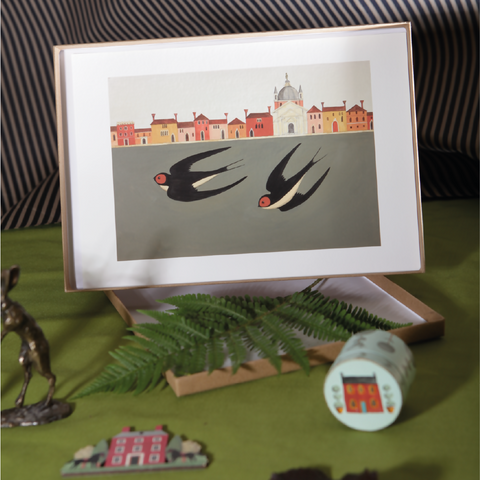 Swooping Swallows Giclée Print