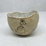 Handmade Stoneware Ceramic Pinch Pot - Birds