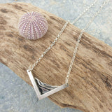 Silver Beach Waves Coastal Pendant