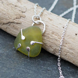 The Hug - Sterling Silver Sea Glass Pendant Necklace