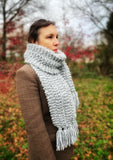 Hand Knitted Chunky Wool Scarf - super soft, cosy and warm