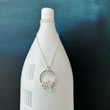 Silver Granulation and Chalcedony Pendant Necklace