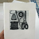 Wednesday Mending Day - Etching Print