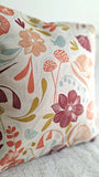 Blooms & Birds Cushion Cover - Natural Cotton Linen Blend