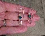 Green Moss and Jade Hoop Earrings