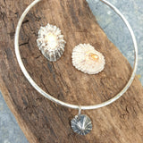 Sterling Silver Bangle With Limpet Shell Charm - Hallmarked