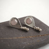 Rose Quartz Silver Stud Earrings