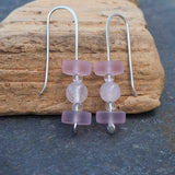 Pink Glass Drop Earrings