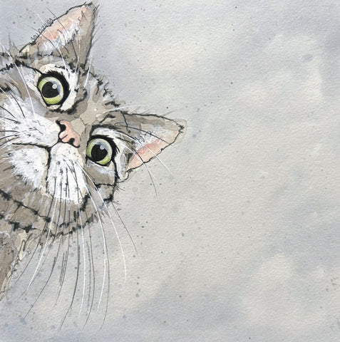 Bev Davies, Oh Kitty, Fine art Greeting Card