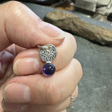 Flower Amethyst Silver Pendant Necklace