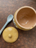 Citron Yellow Coil And Pinch Lidded Flower Pot With Spoon