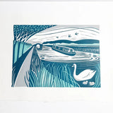 The Towpath - Original Lino Print