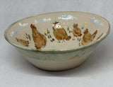 Hand Illustrated Chicken Bowl - Handmade in Devon - Stoneware Ceramics
