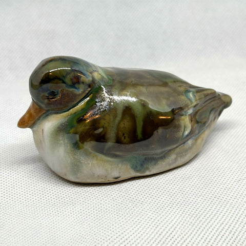 Small Glazed Ceramic Stoneware Duck