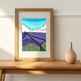 The Lavender Fields 300 res Vanessa Stone artist & illustrator A4 PRINT