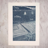 The View from Hotel Tresanton looking towards St. Anthonys Head, Limited Editon Lino Print