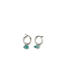 Apatite Gemstone - Mini Hoop Silver Earrings
