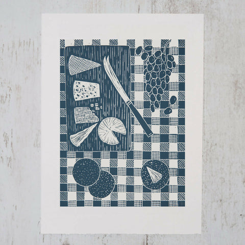 Cheeseboard Lino Print