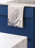 Cotton Tea Towel with Bee Lino Print