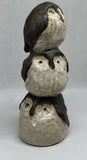 Original Handmade Stoneware Owl Stack - Ceramic Sculpture