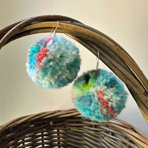Egyptian Seas British Wool Pom-pom Earrings