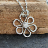 Silver Daisy Pendant Necklace