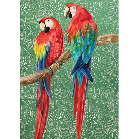 Celia Lewis, Scarlet Macaws, Fine Art Greeting Card