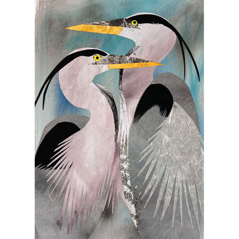 Celia Lewis, Herons, Fine Art Greeting Card
