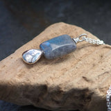 Labradorite Silver Pebble Pendant