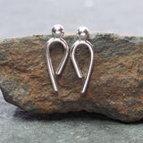 Silver Arc Stud Earrings