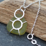 The Hug - Sterling Silver Sea Glass Pendant Necklace