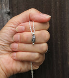 Oxidised silver nugget pendant