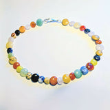 Mixed Gemstone Disc Necklace