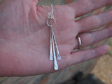 Silver Forged Rod Pendant - 3 Rods