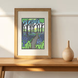 Walk through the Bluebell Wood  Vanessa Stone artist & illustrator A4 print