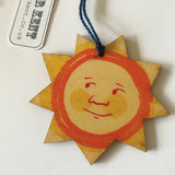 Happy Sun - Hand Painted Wooden Decoration