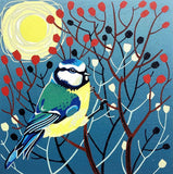In the Rose Hips - Original Linocut