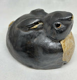 Black Rabbit - Handmade Ceramic Sculpture