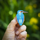 Kingfisher - Hand Painted Brooch